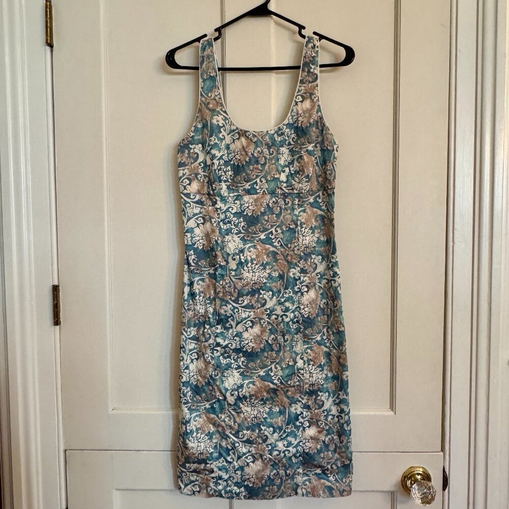 Peruvian Connection Tapestry Floral Cotton Sleeveless Sheath Dress Size 4